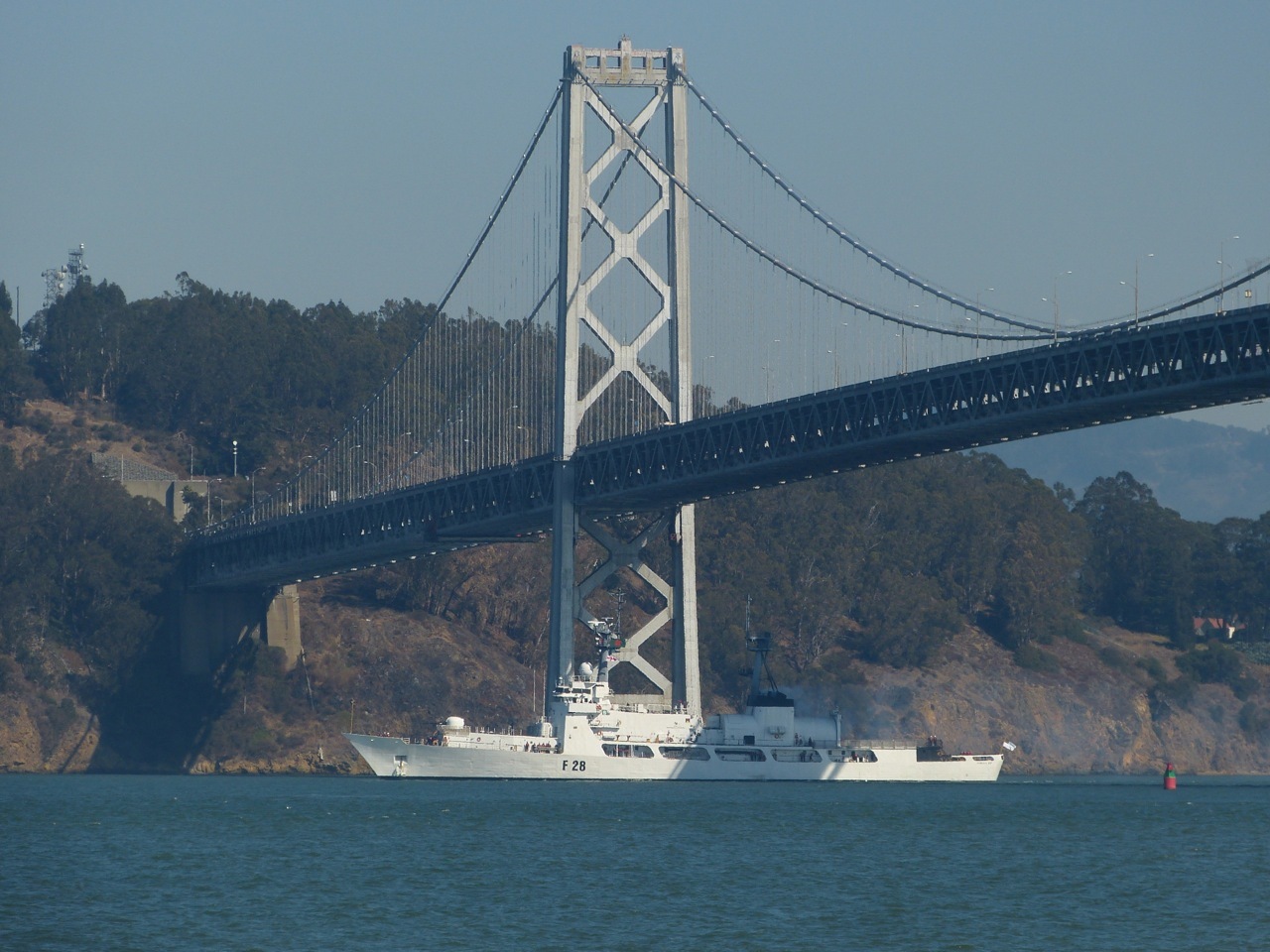 SOMUDRA JOY passing under the Golden Gate Bridge. (US Coast Guard photo)
