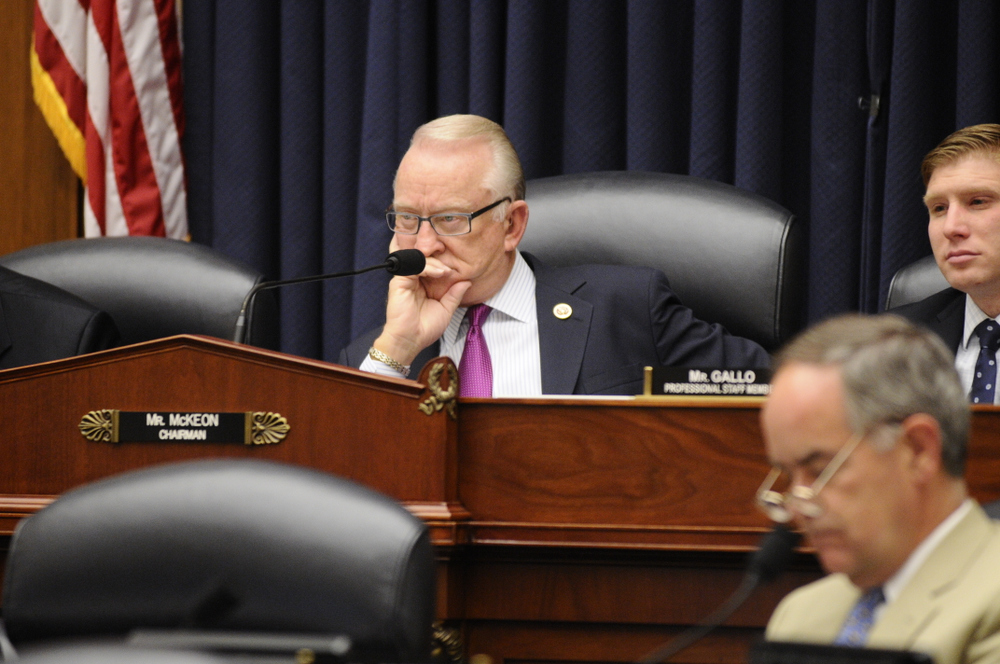 HASC Chairman Rep. Buck McKeon, R-Calif., listens during an August hearing. McKeon is pushing back on a WSJ editorial he says miscast his views on sequestration. (Mike Morones/Staff)