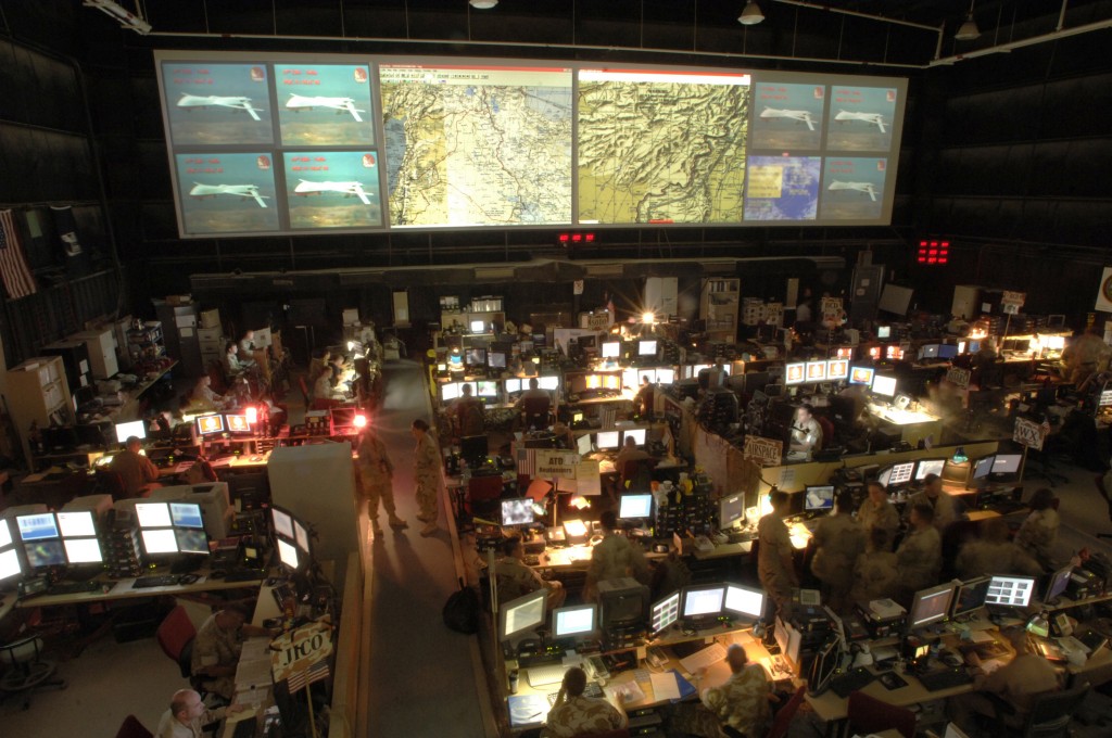 The old Combined Air and Space Operations Center at Al Udeid Air Base in Qatar. (US Air Force photo)