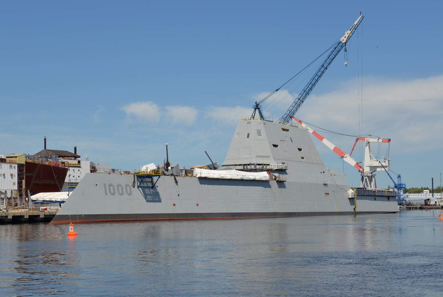 The Zumwalt's shape is intended to reduce the radar cross section to look like a fishing boat, according to the US Navy.
