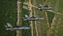 All three variants of the F-35 fly in May of 2014 near Eglin Air Force Base. The Air Force intends to use the F-35 in close air support operations. (US Air Force)